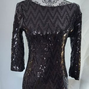Sequin Black Party Dress Size Large